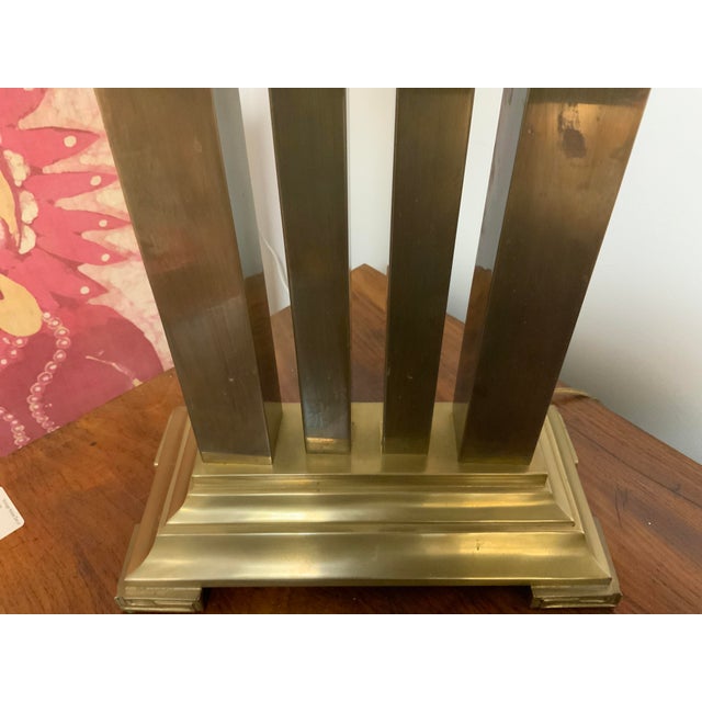20th Century Greek Revival Bronze Column Table Lamp For Sale - Image 4 of 16