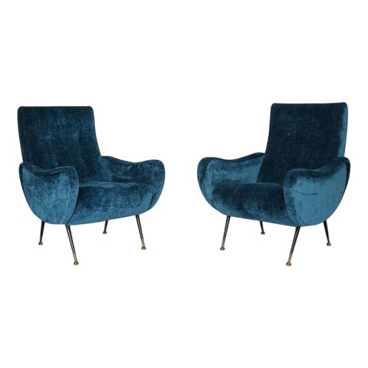 Mid-Century Armchairs attributed to Marco Zanuso, 1950s, Set of 2 For Sale