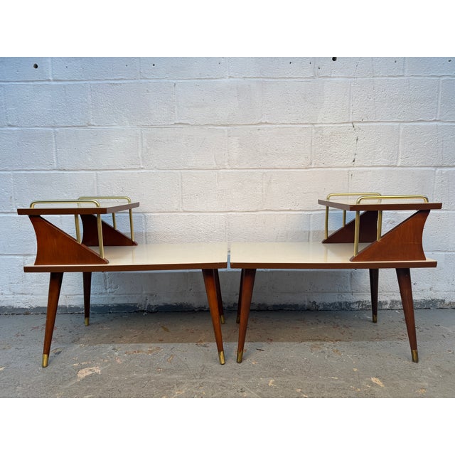 1950s Mid-Century Modern Atomic Tiered Table Set, 3 Pieces For Sale - Image 12 of 18