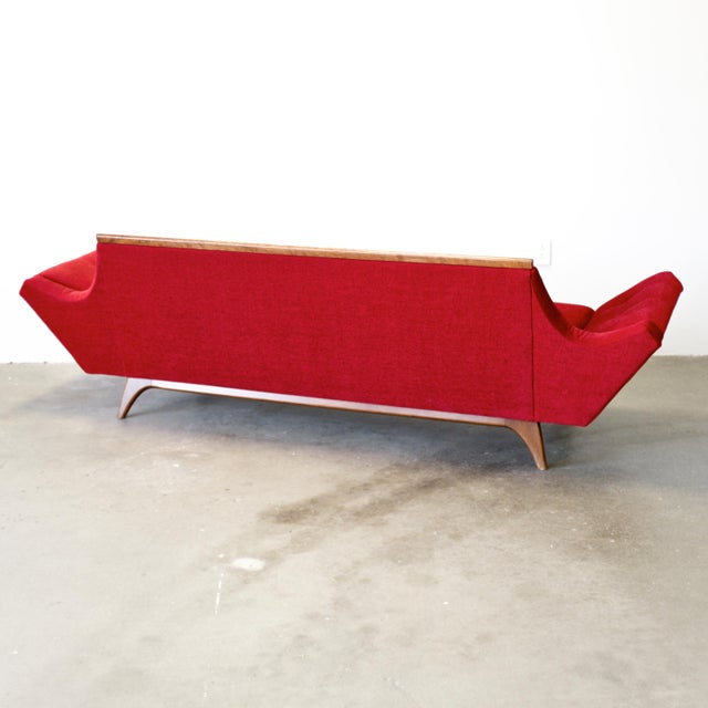 Rowe Furniture Walnut Gondola Couch / Sofa in the Style of Adrian Pearsall For Sale - Image 9 of 11