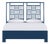 Finn Platform Bed Queen - Navy For Sale