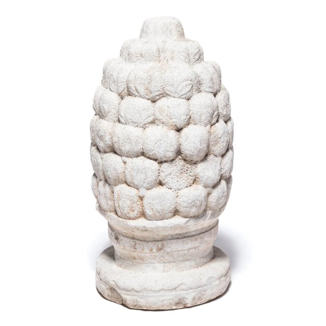 Chinese Stone Finials with Peaches and Persimmons, 17th/18th Century - A Pair For Sale - Image 4 of 12