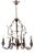 Italian Gilt Iron Five-Light Chandelier with Porcelain Flowers, 1930 For Sale