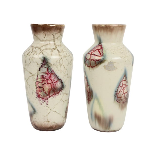 West German Vases with Abstract Marble Pattern by Bay Keramik, 1960s, Set of 2 For Sale - Image 11 of 11