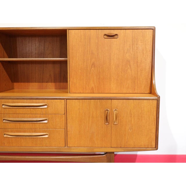 Mid Century Modern Vintage Teak Credenza Hutch Buffet by G Plan Danish Style For Sale In Greensboro - Image 6 of 15