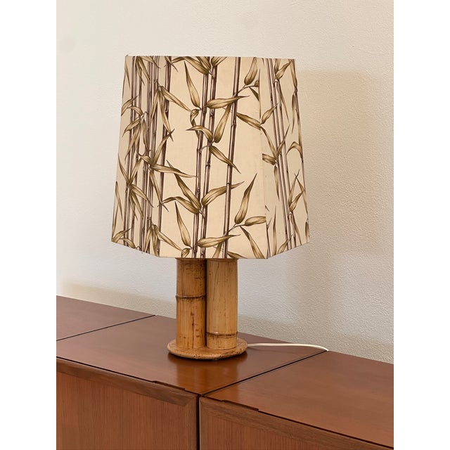 Brown Vintage Bamboo Table Lamp, 1970s For Sale - Image 8 of 10