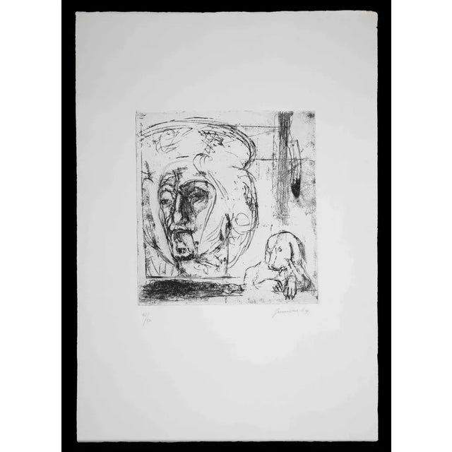 Composition is an original Etching and Drypoint realized by Paul Petit in 1964. Hand-signed. Numbered, 41/50. The artwork...
