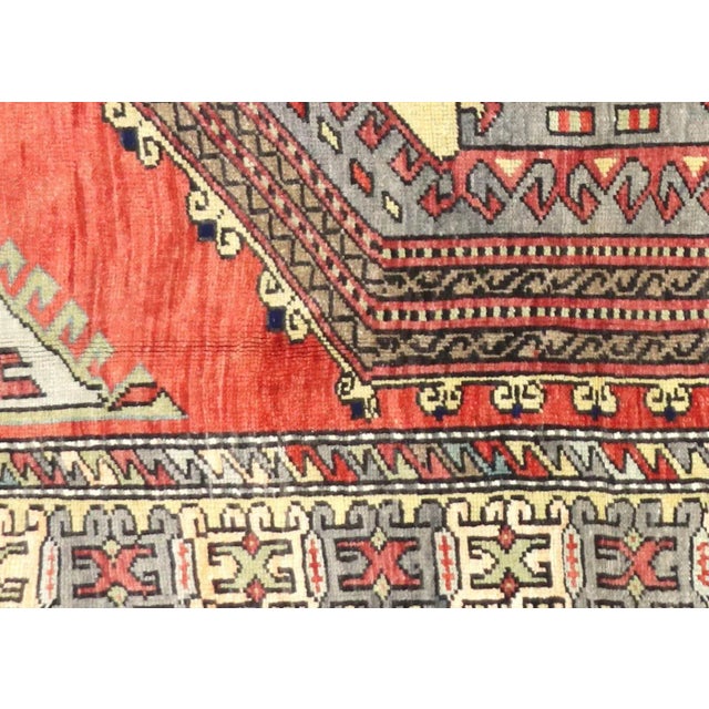 1960s Turkish Oushak Rug. Handwoven with wool on wool foundation in the Oushak region of Western Turkey. The Anatolian...