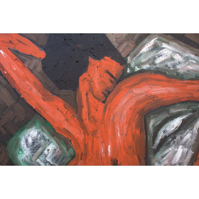 Contemporary Natalia Vypritskaia, Red Nude, Oil on Canvas For Sale - Image 3 of 6