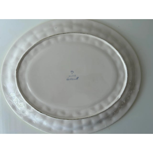 Mid 20th Century Vintage Porcelain Robert Nemeth Basketweave White With Yellow Trim Plate For Sale - Image 5 of 7