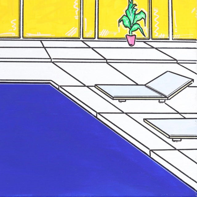 2020s ''Palm House'' Contemporary House Portrait Acrylic Painting by Jonjo Elliott For Sale - Image 5 of 9