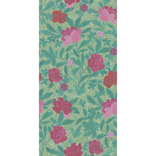 Sample - Large Scale, Floral Bouquet Wallpaper by Paule Marrot in Light Green For Sale