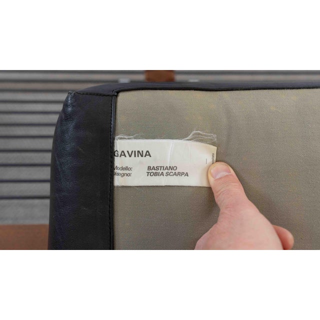 Bastiano Sofa in Black Leather by Tobia Scarpa for Gavina / Knoll, 1970s For Sale - Image 13 of 18
