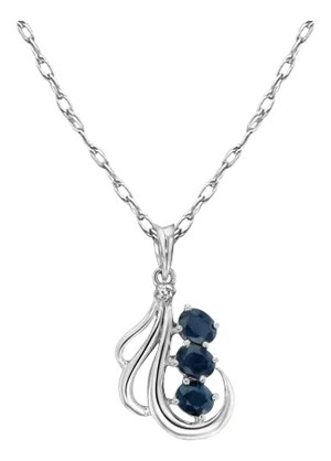 Three Sapphire White Gold Necklace 16"