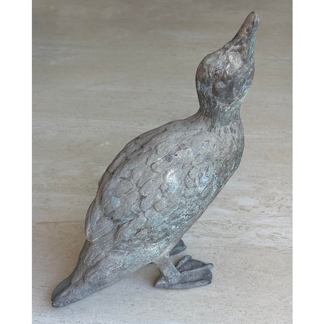 Figurative Antique Zinc Garden Duck Statue For Sale - Image 3 of 8