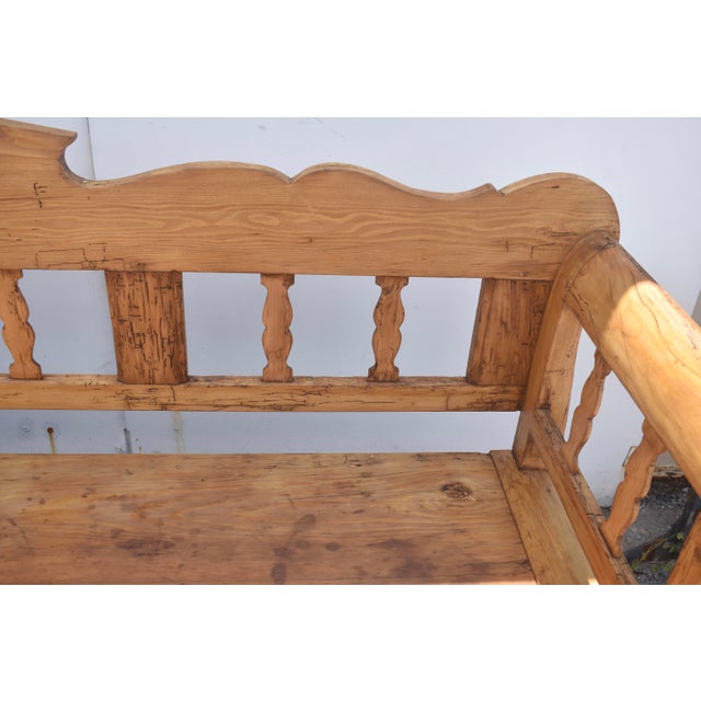 Late 19th Century Pine and Oak Storage Bench or Settle For Sale - Image 5 of 14
