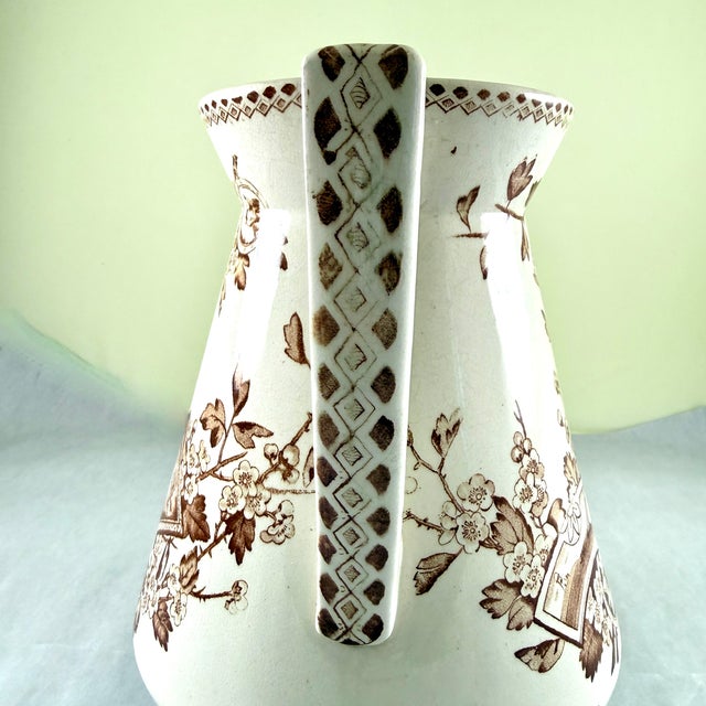 White English Aesthetic Movement Large Ironstone Pitcher For Sale - Image 8 of 15