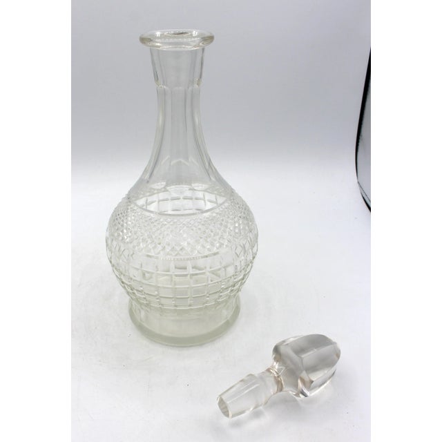 Art Deco C. 1930s Pair of Continental Glass Decanters With Stoppers For Sale - Image 3 of 6