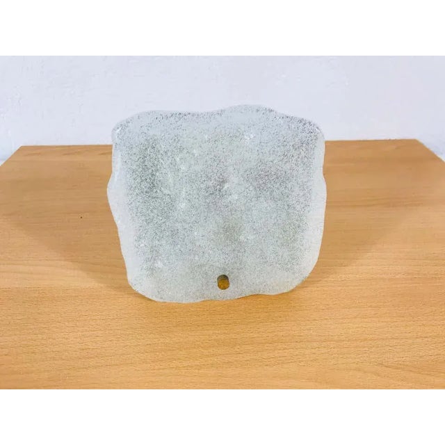 Kalmar Frosted Square Ice Glass Wall Lamp by Kalmar, Austria, 1960s For Sale - Image 4 of 10