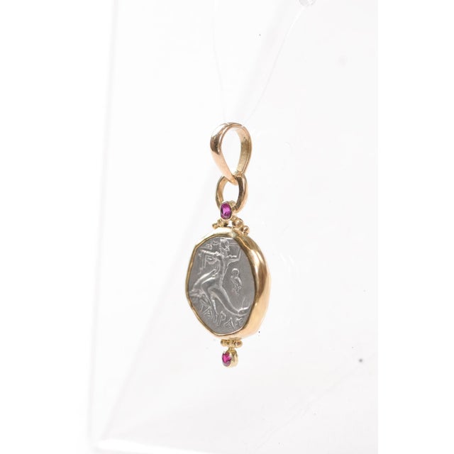 15th Century Naked Taras Didrachm Pendant W 18k Gold For Sale - Image 11 of 13