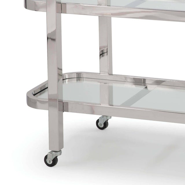 Not Yet Made - Made To Order Regina Andrew Carter Polished Stainless Steel Bar Cart For Sale - Image 5 of 7