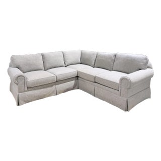 Classic Drexel Heritage Greige Sectional Sofa For Sale