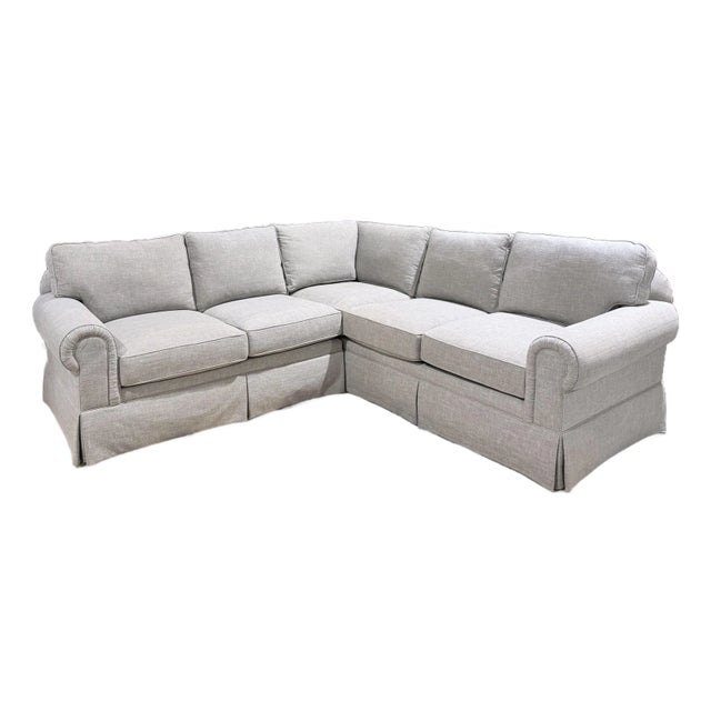 Classic Drexel Heritage Greige Sectional Sofa For Sale