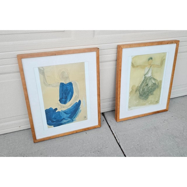 Paper After Auguste Rodin “Danseuse Cambodgienne” Offset Lithographs, Pair, C. 1990s For Sale - Image 7 of 12