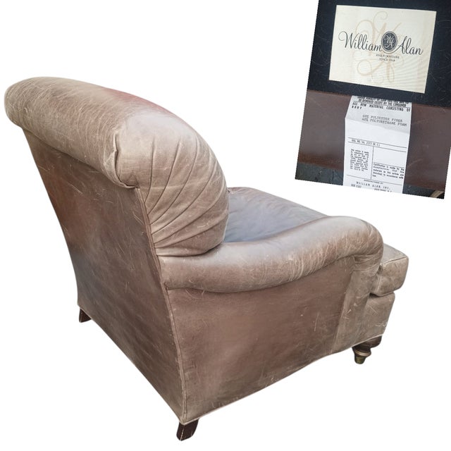 A Rare Vintage Genuine Leather Club Chair by William Alan For Sale - Image 4 of 5