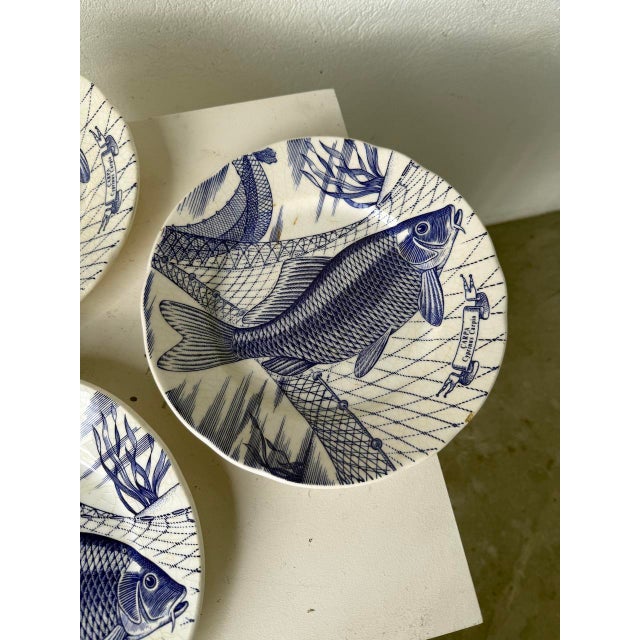 Blue Fish Plates, 1980s, Set of 3 For Sale - Image 8 of 18