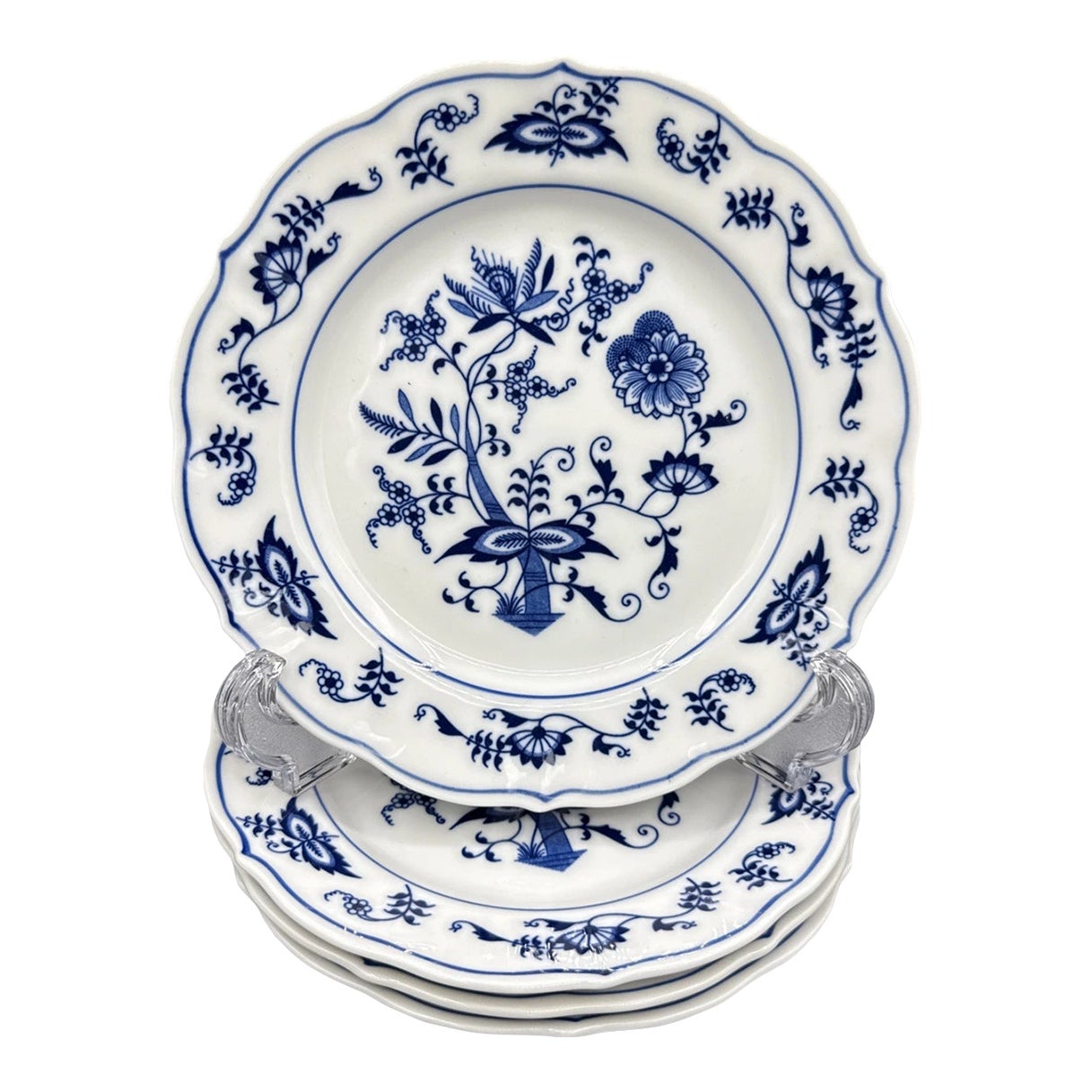Vintage Blue Danube Onion China Bread Plates- Set of 4 | Chairish