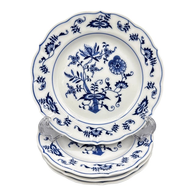 Vintage MCM Blue Danube Onion China Bread Plates- Set of 4 For Sale