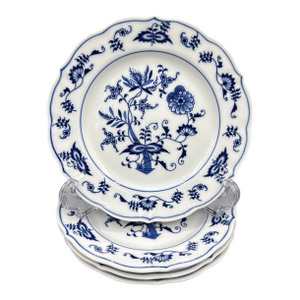 Vintage MCM Blue Danube Onion China Bread Plates- Set of 4