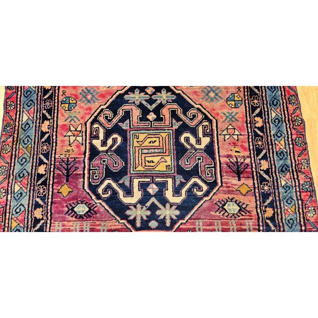 Antique Caucasian Cloudband Kazak Area Rug, Wool, Cranberry Red, 1890s, 3' x 7' For Sale - Image 17 of 18