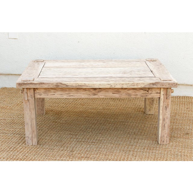 Bleached Teak Coastal Rustic Coffee Table For Sale - Image 16 of 18