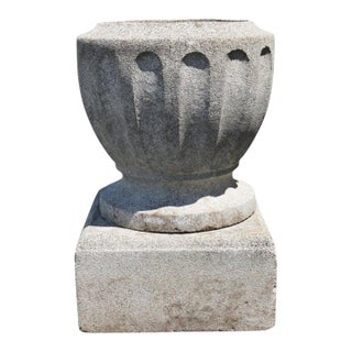 Antique Cast Hardstone Garden Urn C1900 For Sale