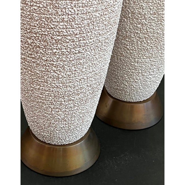 1960s Pair 1960s Urn-Form Textured Pottery Lamps For Sale - Image 5 of 8