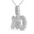 Contemporary Sterling Silver 1/4 Cttw Diamond Pavé XO Pendant Necklace For Sale - Image 3 of 5