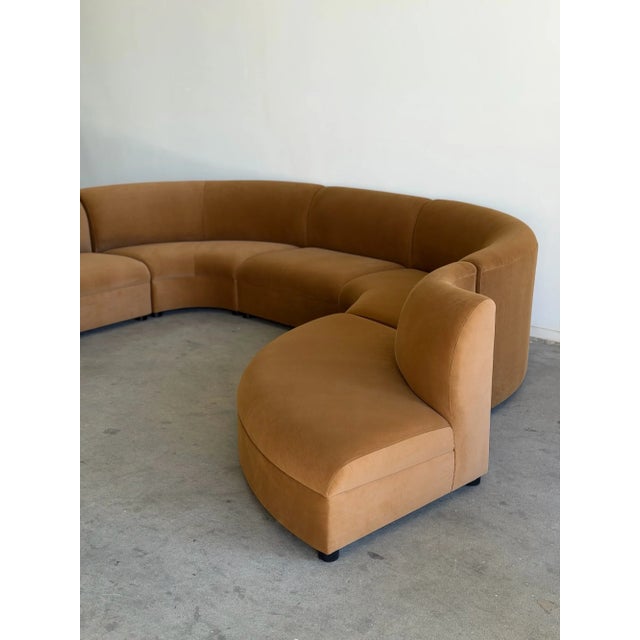 Sculptural Curved Sectional in Camel Velvet - Made to Order For Sale - Image 14 of 14