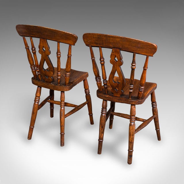 Set of 4 Antique Station Chairs, English, Country House Kitchen, Seat, Victorian For Sale - Image 6 of 10