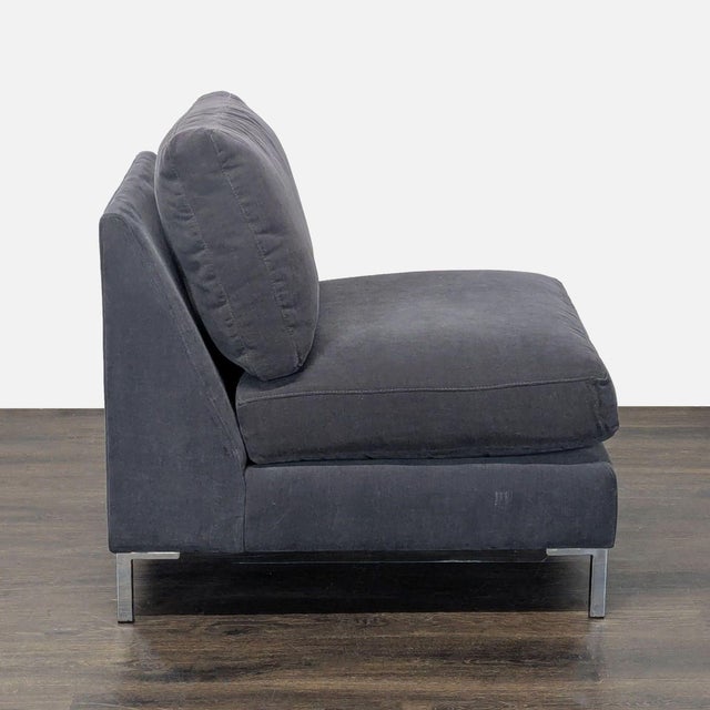 CB2 Cb2 Cielo Modern Dark Gray Armless Lounge Chair For Sale - Image 4 of 8