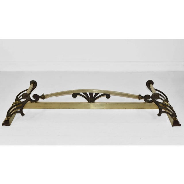 Antique Edwardian Brass Fireplace Fender, 1900s For Sale - Image 6 of 7