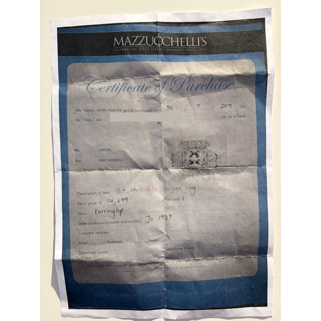 18ct White Gold Princess Cut Diamond Halo Ring, Size 5.25 For Sale - Image 11 of 11