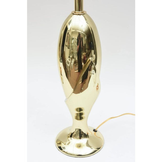Vintage Sculptural Brass Plated Table Lamps Attributed to Laurel Lamp Co. Pair of Restored For Sale - Image 10 of 11