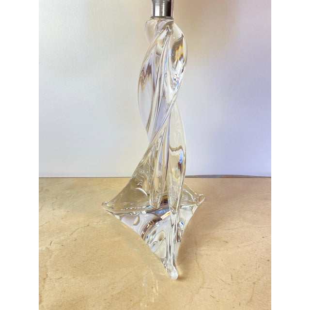 Saint-Louis Maison Saint Louis France Twisted Crystal Table Lamp, Signed French Mid-Century Modern Lighting For Sale - Image 4 of 12