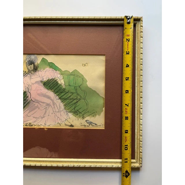 Sculpture Materials Mid-Century Modern 1953 Angna Enters (1897-1989) Mixed Media Drawing Loves Me She Loves Me Not For Sale - Image 7 of 9