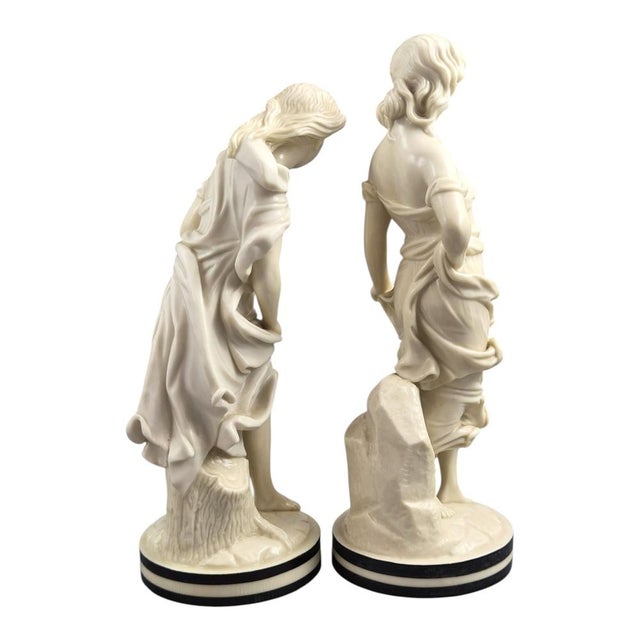 Royal Worcester The Breezes Porcelain Figures from James Hadley, 1800s, Set of 2 For Sale - Image 4 of 10