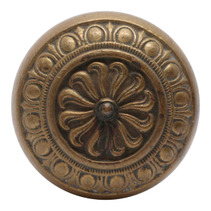 Antique Floral Egg & Dart Gothic Brass Passage Door Knob