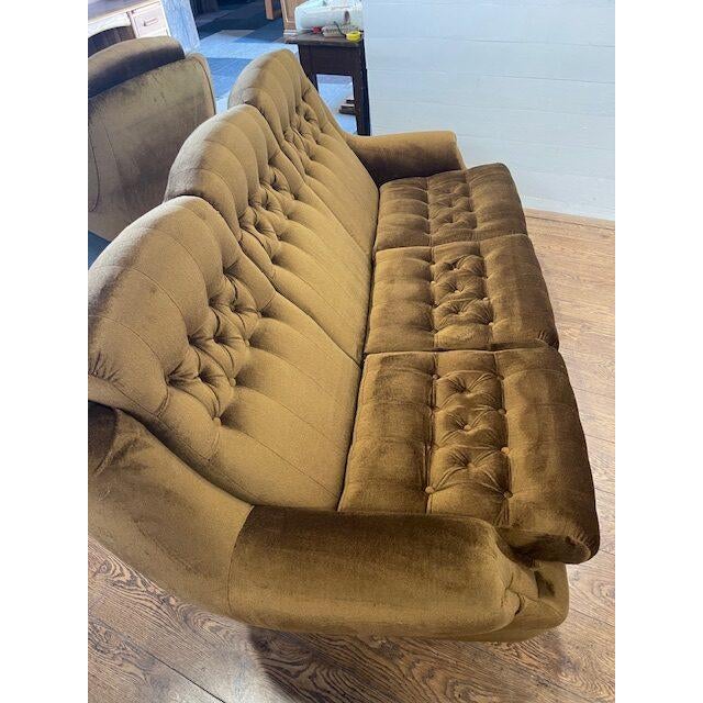 Vintage Polystyrene Golden Brown Seating by Tatra Nabytok, 1960, Set of 3 For Sale - Image 12 of 18