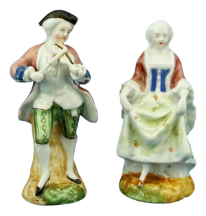 19th Century Dancing Couple Sculptures, Staffordshire, United Kingdom, Set of 2